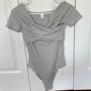 Never worn striped body suit, size S